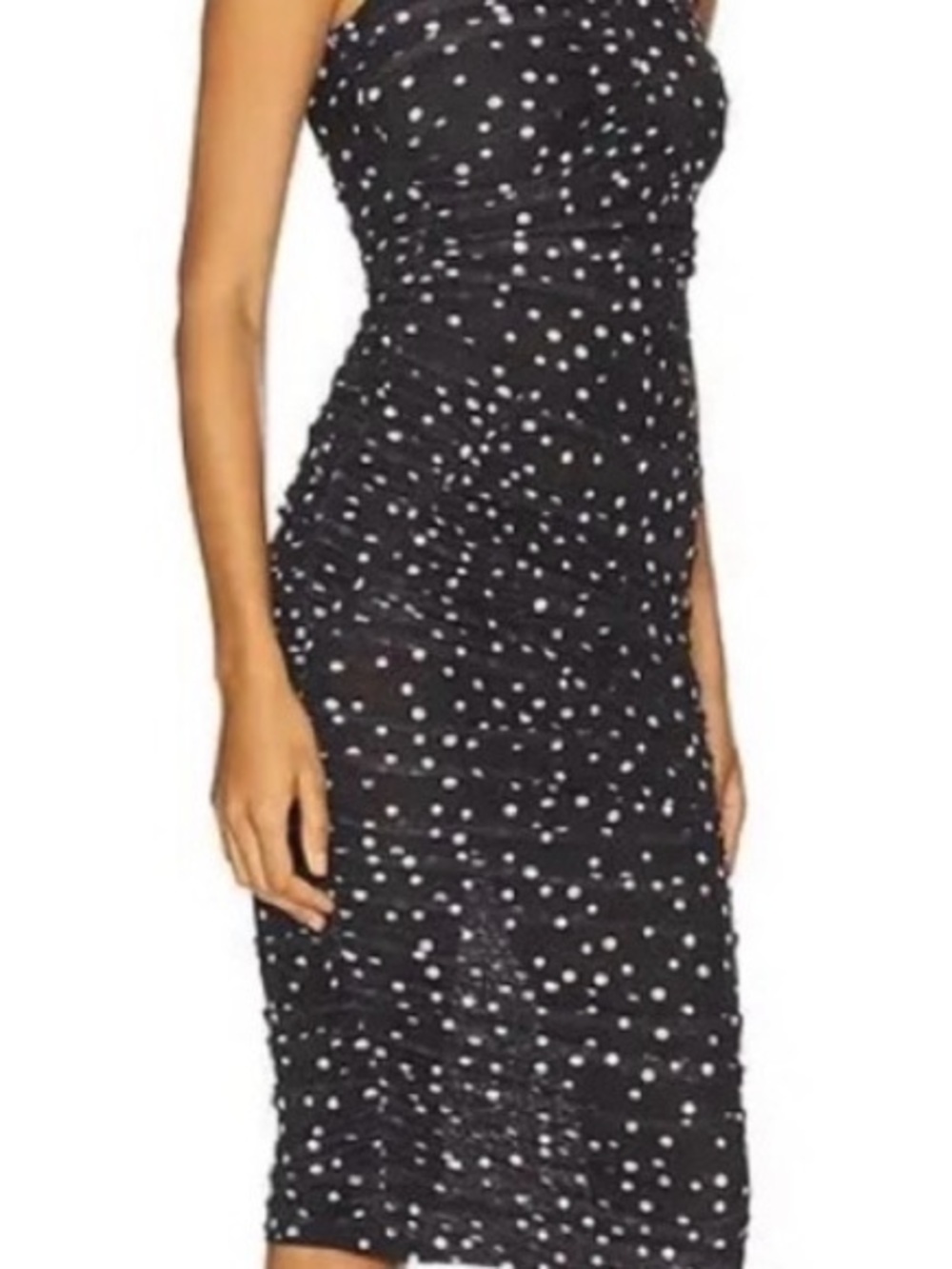 Bardot Black and White Polka Dot Midi Dress